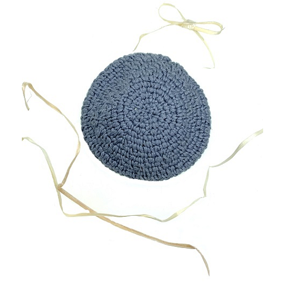 Wiederverwendbares Abschminkpad aus Baumwolle, handgehäkelt, grau 7,5 - 8 cm 1 Stück