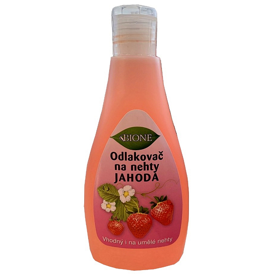 Bione Cosmetics Strawberry Nagellackentferner geeignet für künstliche Nägel 200 ml