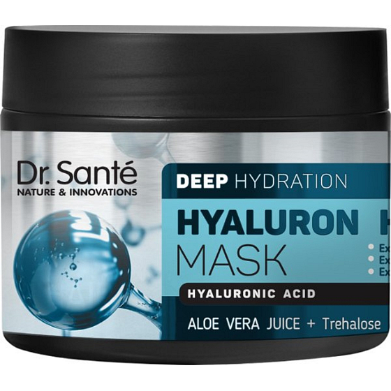 Dr. Santé Hyaluron Hair Deep Hydration Mask für trockenes, stumpfes und brüchiges Haar 300 ml