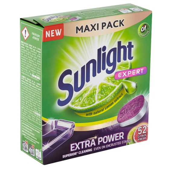 Sunlight All in 1 Expert Extra Power Citrus Fresh Geschirrspültabs 52 Stück