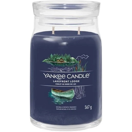 Yankee Candle Lakefront Lodge - Lakefront Lodge Duftkerze Signature großes Glas 2 Dochte 567 g