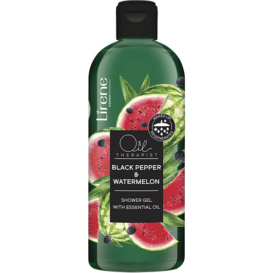 Lirene Oil Therapist Schwarzer Pfeffer & Wassermelone Duschgel mit Schwarzem Pfefferöl 400 ml