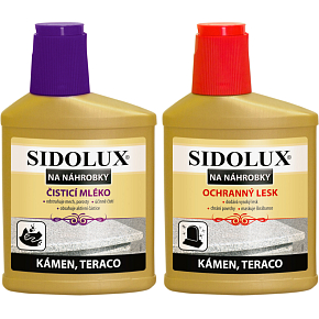 Sidolux Reinigungsmilch für Grabsteine, 330 ml + Pflegeprodukt für Grabsteine, 250 ml
