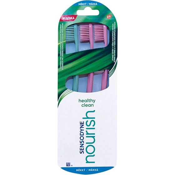 Sensodyne Nourish Healthy Clean Soft Zahnbürste 3 Stück verschiedene Farben