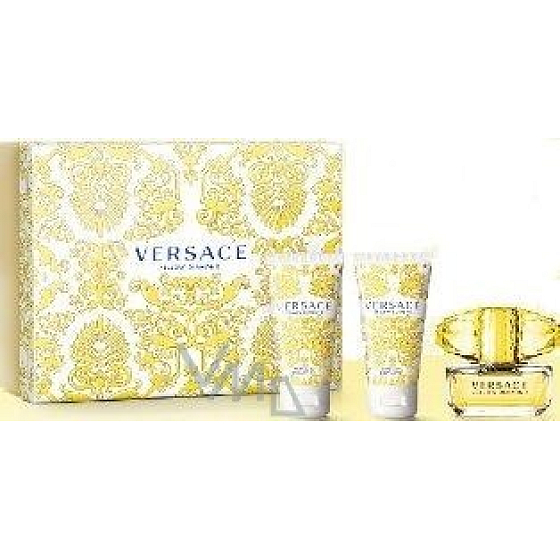 Versace Yellow Diamond Eau de Toilette 50 ml + Duschgel 50 ml + Körperlotion 50 ml, Geschenkset für Frauen