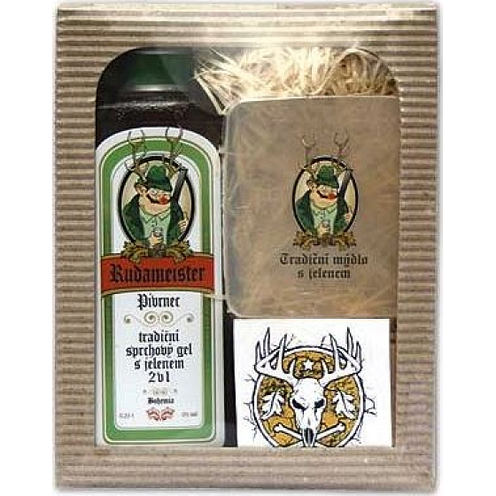 Bohemia Gifts Rudameister Duschgel 250 ml + Seife 70 g + Aufkleber 1 Stück, Kosmetikset