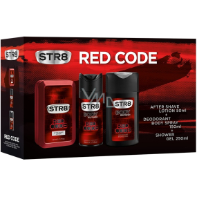 Str8 Red Code Aftershave 50 ml + Deodorant Spray für Männer 150 ml + Duschgel 250 ml, Kosmetikset