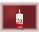 Lima Jubilee 20 Jahre Kerze weiß dekoriert Zylinder 50 x 100 mm 1 Stück