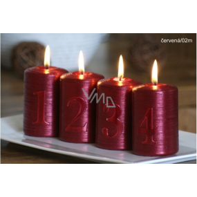 Lima Advent Set mit Zahlen Kerze roter Zylinder 60 x 90 mm 4 Stück