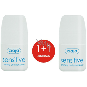 Ziaja Sensitive Cremiger Ball Antitranspirant Deodorant Roll-On für Frauen 2 x 60 ml, Duopack