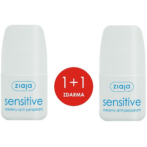 Ziaja Sensitive Cremiger Ball Antitranspirant Deodorant Roll-On für Frauen 2 x 60 ml, Duopack