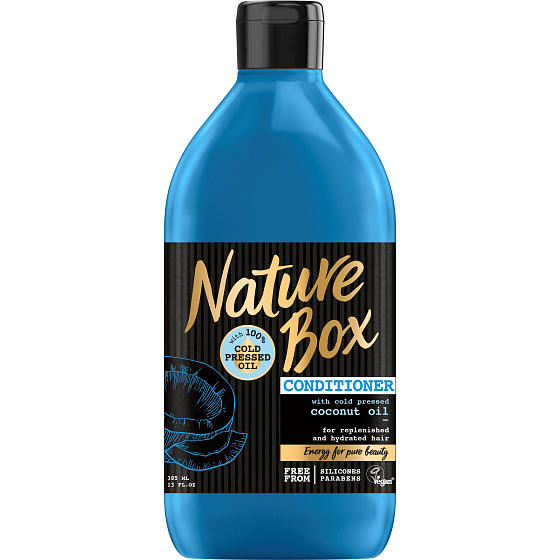 Nature Box Coconut Moisturizing Spülspülung mit 100% kaltgepresstem Öl, geeignet für Veganer 385 ml