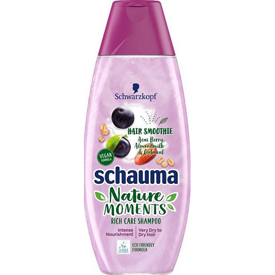 Schauma Nature Moments Acai-Frucht-, Mandelmilch- und Haferflocken-Shampoo für sehr trockenes und trockenes Haar 400 ml