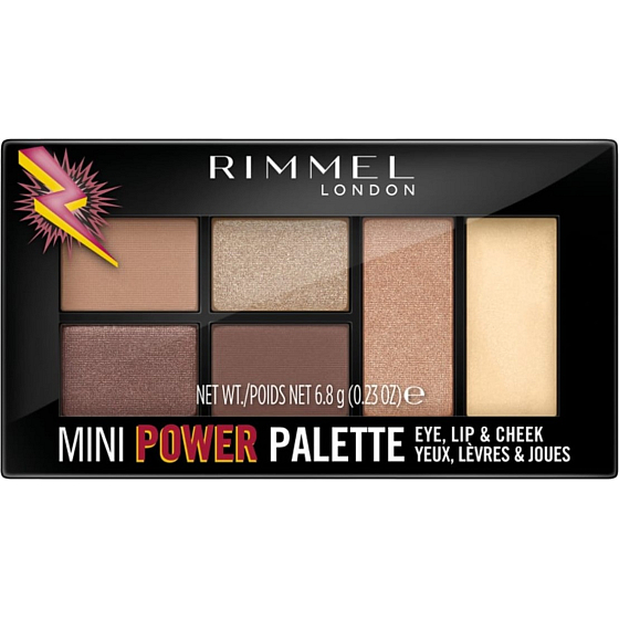 Rimmel London Mini Power Palette Lidschatten-, Lippen- und Gesichtspalette 001 Fearless 6,8 g