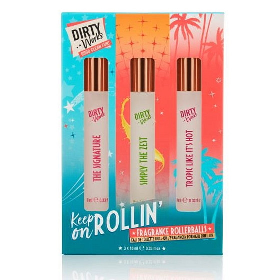Dirty Works Keep on Rollin Sommerduft mit Roll-On-Applikator 3 x 10 ml, Geschenkset