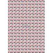 Ditipo Geschenkpapier 70 x 100 cm Weiße rote, schwarze und graue Fliege 2 Blatt