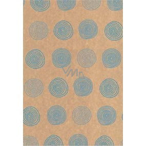 Ditipo Geschenkpapier 70 x 200 cm KRAFT Blaue Kreise