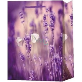 Emocio Geschenk Papiertüte 10 x 15 x 5 cm Provance Lavendel, Weiß
