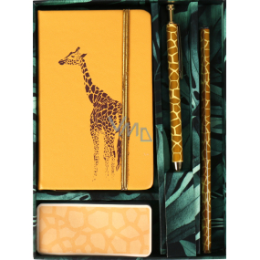 Albi Schreibset Giraffe kleines Notizbuch + Kugelschreiber + Bleistift + Klebeblock
