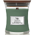 WoodWick Mint Leaves & Oak Duftkerze mit Holzdocht und Deckel Glas klein 85 g