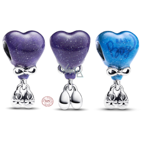 Charme Sterling Silber 925 Herz und Booties, Baby boy - Baby boy, bead on bracelet family Charme Sterling Silber 925 Herz und Booties, Baby boy - Baby boy, bead on bracelet family