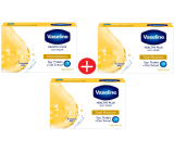 Vaseline Total Moisture tuhé toaletní mýdlo se sojovým proteinem a ovesným extraktem 3 x 75 g