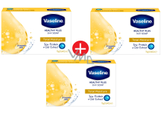 Vaseline Total Moisture tuhé toaletní mýdlo se sojovým proteinem a ovesným extraktem 3 x 75 g