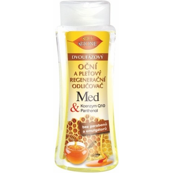 Bione Cosmetics Med und Q10 zweiphasiger Augen- und Haut regenerierender Make-up Entferner 255 ml