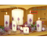 Lima Flower Lavender Duftkerze weiß mit Aufkleber Lavendel Zylinder 60 x 120 mm 1 Stück