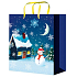 Engel Geschenk Papiertüte 32 x 26 x 12,7 cm blau, Haus, Schneemann L.