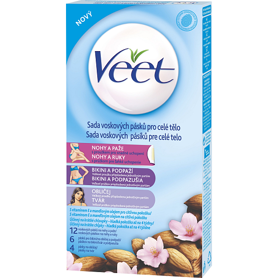 Veet Ganzkörper-Wachsstreifen mit einem Streifen für einfachen Halt auf dem ganzen Körper von 22 Teilen