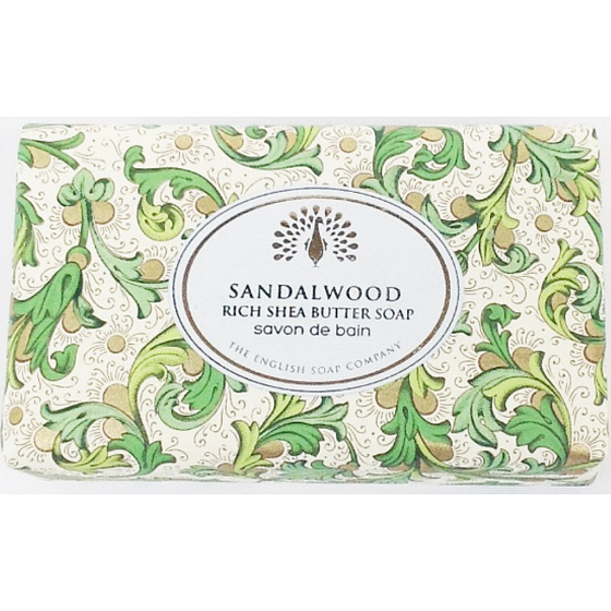 Englische Seife Sandelholz natürliche parfümierte Seife mit Sheabutter 190 g