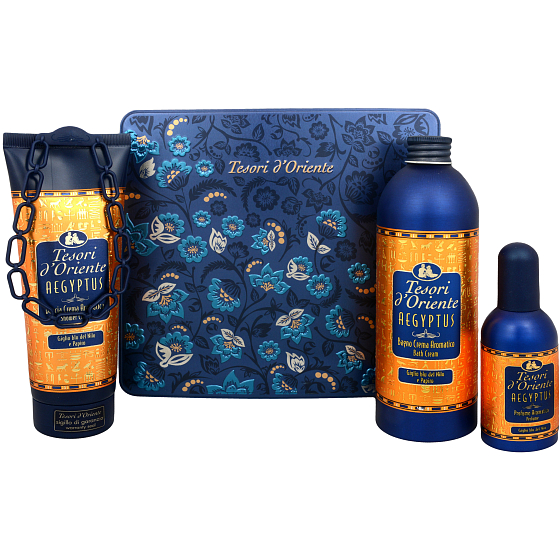 Tesori d Oriente Aegyptus parfümiertes Wasser 100 ml + Duschgel 250 ml + Badeschaum 500 ml, für Frauen Geschenkset
