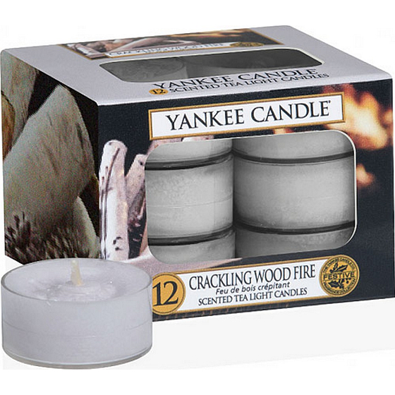 Yankee Candle Crackling Wood Fire - Knisterndes Feuer im Kamin Duftteekerze 12 x 9,8 g