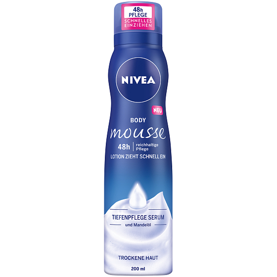 Nivea Body Mousse Intense Moisture Serum pflegender Körperschaum für trockene und sehr trockene Haut 200 ml
