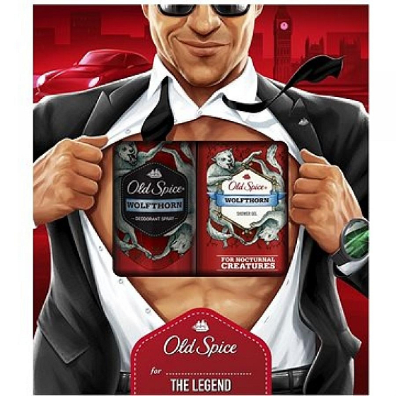 Old Spice Wolfthorn Duschgel 250 ml + Deospray 150 ml, Kosmetikset für Männer