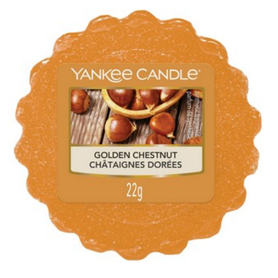 Yankee Candle Golden Chestnut - Goldenes Kastanien-Duftwachs für Aromalampe 22 g