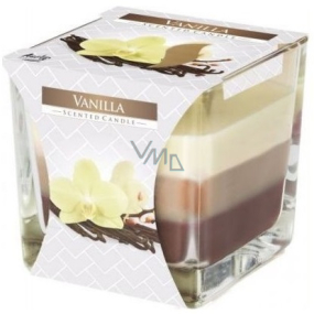 Bispol Vanille - Vanille dreifarbiges Duftkerzenglas, Brenndauer 32 Stunden 170 g