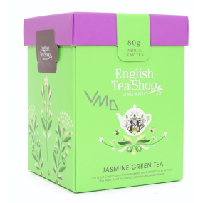 English Tea Shop Bio Grüner Tee mit Jasmin und Bezinka lose 80 g + Holzmessbecher mit Schnalle
