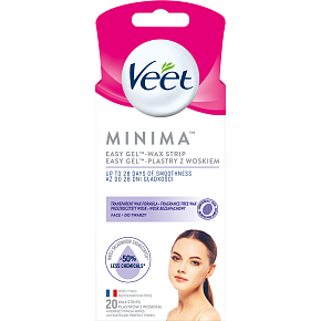 Veet Minima Easy-Gel Wachsstrips für das Gesicht, 20 Stück