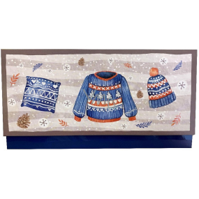 Nekupto Weihnachtsgeldumschlag mit Pullover und Mütze 116 x 220 mm