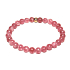 Rosenquarz / Erdbeerquarz Armband elastisch Naturstein, Kugel 6 mm / 16 - 17 cm, AAA Qualität, der vollkommenste Heiler