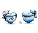 Charme Sterling Silber 925 Graduierung Blau Graduierung Herz 2024, Graduierung Armband Bead