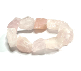 Rosenquarz Armband elastisch Naturstein, 19 x 15 x 27 mm / 16 - 17 cm, Stein der Liebe