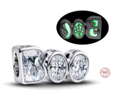 Charm Sterlingové stříbro 925 BOO Halloween edice se zirkony – Yin Yang, list a pavouk, korálek na náramek Halloween