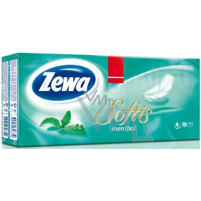 Zewa Softis Menthol Papier parfümierte Taschentücher 4-lagig 10 x 10 Stück
