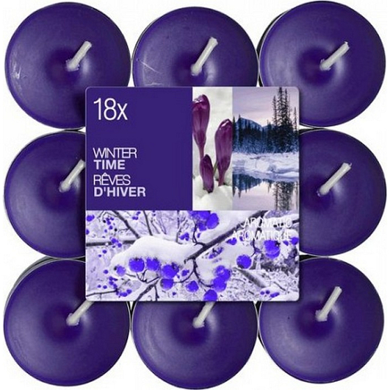Bolsius Aromatische Winterzeit - Im Winter duftende Teelichter 18 Stück, Brenndauer 4 Stunden