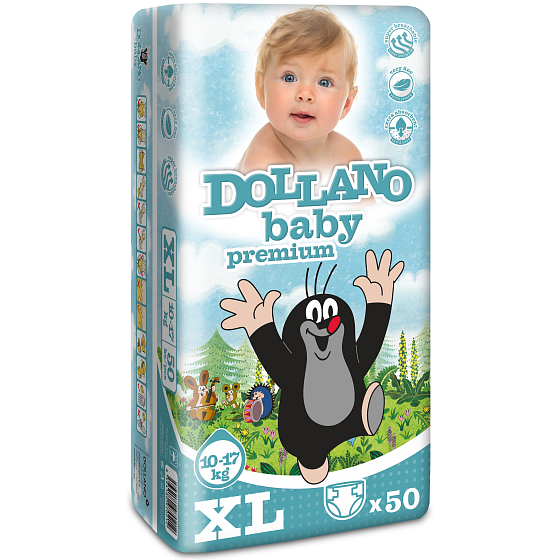 Dollano Baby Mole Windeln Premium XL 10-17 kg Windelhöschen 50 Stück
