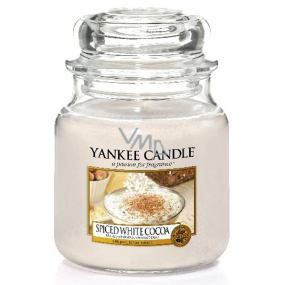 Yankee Candle Spice White Cocoa - Würzige weiße Kakaoduftkerze Klassisches mittleres Glas 411 g