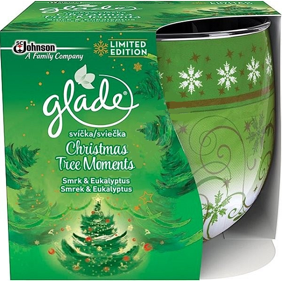 Glade Christmas Tree Moments Duftkerze in Glas Brenndauer bis zu 30 Stunden 120 g
